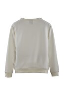 Minimalist Kadın Beyaz Basic Sweatshirt