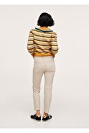 Mango Kadın Kum Beji Kısa Paçalı Orta Bel Yükseklikli Slim Fit Jean