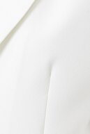 Koton Kadın Beyaz Cep Detayli Uzun Ceket