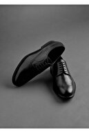 Mango Erkek Siyah Deri Blucher Ayakkabı