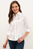 US Polo Assn Beyaz Kadın Gömlek