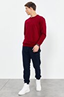 Tommy Life Kırmızı Erkek Basic O Yaka Rahat Form Sweatshirt - 88053