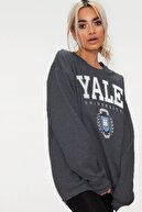 Millionaire Kadın Antrasit Yale Oversize Sweatshirt
