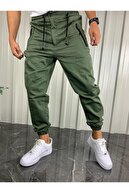 İnsane Minds Erkek  Haki Yeşil Fermuarlı Cepli Jogger Pantolon