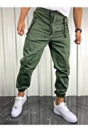 İnsane Minds Erkek  Haki Yeşil Fermuarlı Cepli Jogger Pantolon