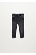 Mango Bebek Siyah denim Soluk Görünümlü Siyah Skinny Jean Pantolon