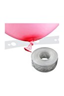 Dünya Magnet 100 Adet Metalik Balon Ve Balon Zinciri (Krom Gümüş, Rose Gold, Beyaz, Pembe) Konsept Parti Seti