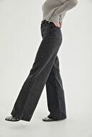 Ramrod Füme Power Likralı Süper Yüksek Bel Salaş Jeans Palazzo Pantolon