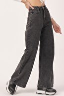 Ramrod Füme Power Likralı Süper Yüksek Bel Salaş Jeans Palazzo Pantolon
