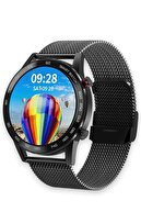 MATEO Akıllı Saat Mdt 95 Smartwatch Ios Androıd Uyumlu Siyah Zincir Kordon