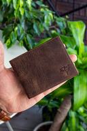 کیف پول کلاسیک چرم اصل کوین کریزی قهوه ای-thumb