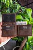 کیف پول کلاسیک چرم اصل کوین کریزی قهوه ای-thumb