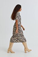Pull & Bear Kadın Fırfırlı Midi Elbise