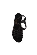 LİMON COMPANY Limon Bilek Bağlı Şeritli Siyah Kadın Sandalet