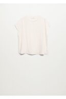 Mango Kadın Kırık Beyaz Gündelik Koton Tişört