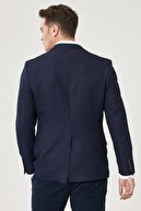 Altınyıldız Classics Erkek Lacivert Slim Fit Dar Kesim Mono Yaka Blazer Ceket