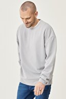 Altınyıldız Classics Erkek Gri Günlük Rahat Sıfır Yaka Oversize Spor Sweatshirt