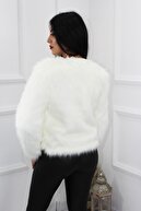 UGİMPOL Kadın Beyaz Kısa Kürk Ceket