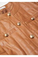 Mango Kadın Orta Kahverengi Düğmeli Dokuma Ceket