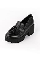 ELROZO Kadın Siyah Loafer Ayakkabı