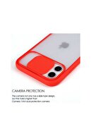 Fibaks Apple Iphone 12 Mini Kılıf Slayt Kamera Lens Korumalı Sürgülü Kapaklı Buzlu Renkli Silikon