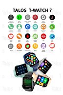 TALOS T Watch 7 Akıllı Saat Kablosuz Şarj Ios Android Tüm Telefonlara Uyumlu Türkiye Garantili