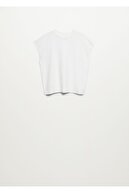 Mango Kadın Kırık Beyaz %100 Geri Dönüştürülmüş Pamuklu Tişört