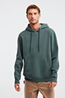 GRIMELANGE JORGE Erkek Yeşil Düz Renk Kapüşonlu Comfort Sweatshirt