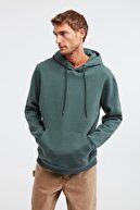 GRIMELANGE JORGE Erkek Yeşil Düz Renk Kapüşonlu Comfort Sweatshirt