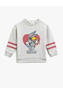 Koton Warner Bros Lisanslı Bugs Bunny Baskılı Pamuklu Bisiklet Yaka Sweatshirt