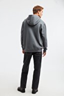 GRIMELANGE EPIC Erkek Açık Gri Nakışlı / İşlemeli Kapüşonlu Comfort Sweatshirtrt