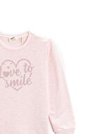 Koton Kız Çocuk Simli Slogan Baskılı Uzun Kollu Sweatshirt