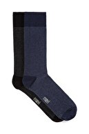 Mavi 2li Lacivert Siyah Soket Çorap Seti 092027-28417