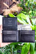 کیف پول مردانه مشکی طبیعی چرم طبیعی کوین-thumb