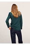 Mango Kadın Yeşil Kruvaze Yakalı Blazer Ceket