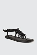 Trendyol Shoes Siyah Boncuklu Kadın Sandalet TAKSS21SD0003
