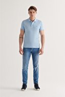 Avva Erkek Açık Mavi Polo Yaka Düz T-shirt E001004