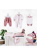tinylamb Pink Star Özel Koleksiyon Premium Bebek Takımı Yenidoğan Hastane Çıkışı Seti 11 Parça Hediye Seti
