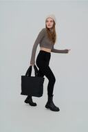 کیف خرید پارچه پف دار برجسته ناپولی مشکی-thumb