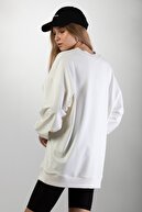 Pattaya Kadın Beyaz Basic Uzun Kollu Oversize Sweatshirt P20W-4420