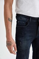 Defacto Erkek Indigo Pedro Slim Fit Normal Bel Dar Paça Jean Pantolon V4083AZ21AU
