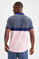 Defacto Regular Fit Polo Yaka Renk Bloklu Kısa Kollu Tişört