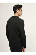 Mcl Giyim Açık Yaka Triko Slim Fit Ceket