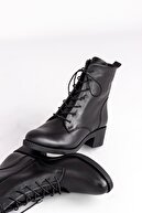 Lal Shoes & Bags Angle Kadın Postal Hakiki Deri Bot -siyah