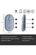logitech M350 Pebble Sessiz Kablosuz Kompakt Mouse - Gri