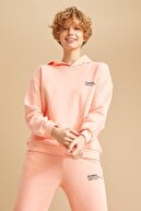 Defacto Kadın Pembe Organik Pamuklu Minimal Yazı Baskılı Relax Fit Sweatshirt T5680AZ21SP