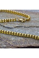 زنجیر دستبند طلا مردانه اسپرت مدل مکعب-thumb