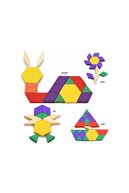 SepeteGelsin Wooden Toys 125 Parça Ahşap Eğitici Tangram Puzzle Blok Seti