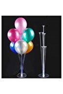 TATLI GÜNLER Balon Standı 7 Çubuklu 75 Cm Ve 7 Adet Metalik Balon