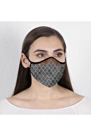 VİROUTMASK Kadın Giyilebilir Tasarım Bez Maske  Shıraz V2 Desen